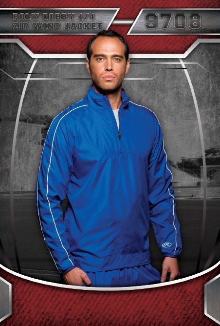 opening under arms Elastic cuffs, waist toggle pull 52 1/4 zip mock collar Side seam pockets Water resistant