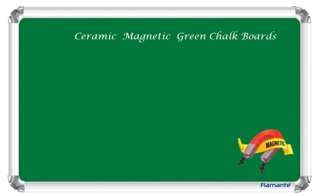 FLAMANTE Ceramic Magnetic Green Chalk Board Available in 4 X3 ; 6 X4 ; 8 X4 Can make customized for Bulk orders High scratch and abrasive resistance