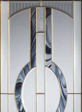 1400 Art Deco Stained Glass Collection Highly geometrical with a clear Art Deco influence, this exclusive line of decorative glass lites will create a dynamic entrance for any home.