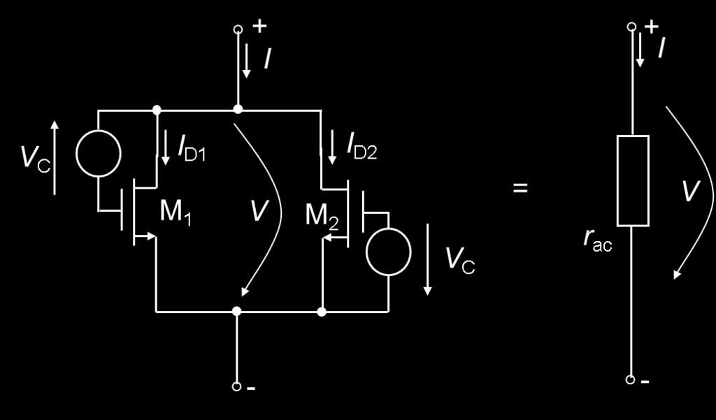 Exercise 1.4: MOS-Resistors Given is the following circuit (next page), which acts as an active resistor, with two identical NMOS transistors.