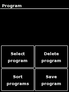 5 Operation 5.10.4. Program dialog In the program dialog it is possible to choose, delete, sort and save programs. Figure 5-15: Menu "Program" Select program 1.