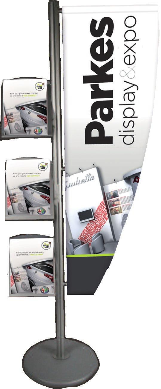 single or double sided Vertical position and angle of the leaflet holder can be