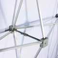 Design: folding fabric system, silver aluminium poles Practical