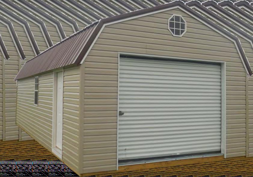 LOFTED GARAGE Wood Roof Color: Charcoal Vinyl Roof Color: Brown Side Color: Pebble Elite Series Vinyl