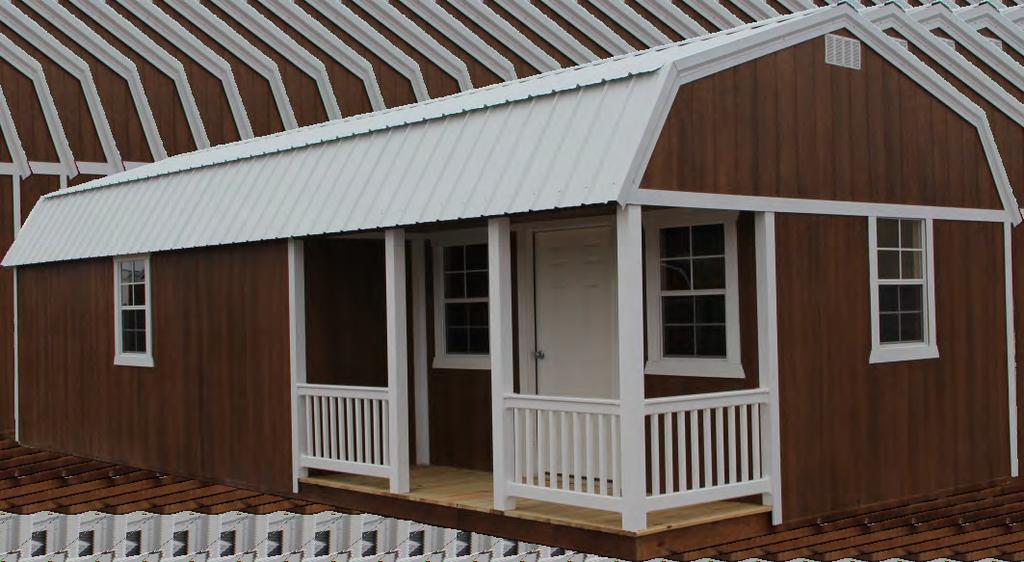 Features: Roof Color: Hunter Green 4 x12 Porch Porch Railings 4 (2 x3 ) Windows 1 (36 ) Metal