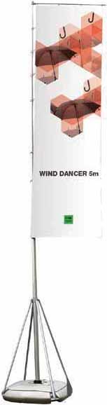 Wind Dancer -4 or 5m high telescopic flag pole -Plastic base can be filled