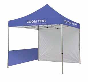 Optional canopy ZT33-CT Optional full back wall ZT33-FW or optional half back wall ZT33-HW Zoom Tent -Zoom Tent kits include frame, ground pegs, 3.