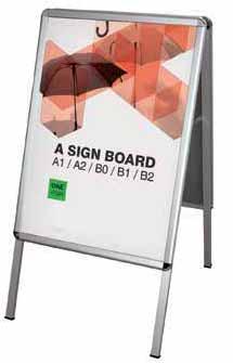Post Rail Base A-sign Board -Outdoor double-sided snap frame -Easy front loading -Extra