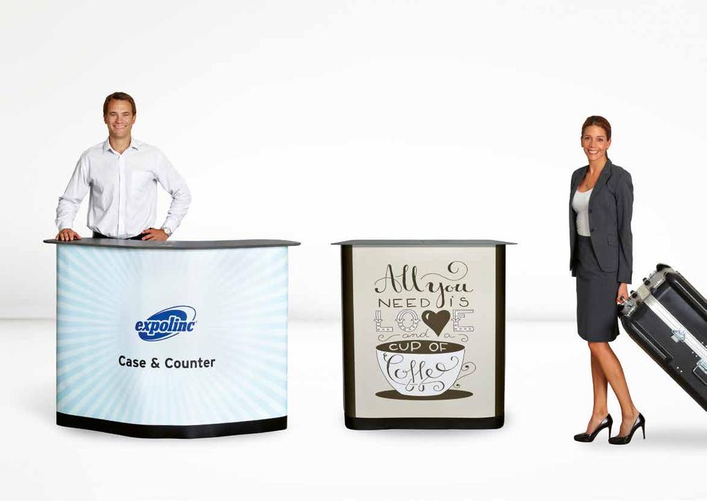 Converts into a large format counter in minutes A complete exhibition