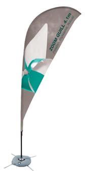 ONE Outdoor/Indoor / Flags Zoom Feather & Quill UB724-C / UB717-C - Lightweight portable outdoor flag - Aluminium base section with glass fibre pole, which