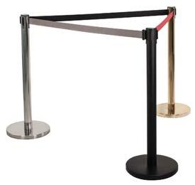 in black, blue or red with either connector or hooks in gold or silver - Posts and bases available in gold or silver Total hardware dimensions (approx): Post 950mm (h) Rope 1500mms Base 350mm (dia.