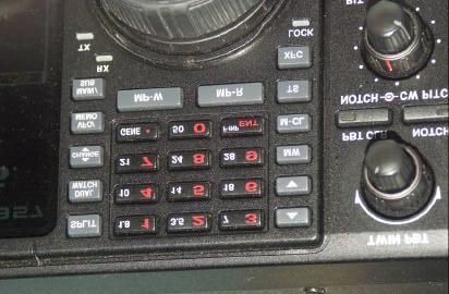 If you want to change bands, simply press the respective key with the frequency bands listed with WHITE markings.