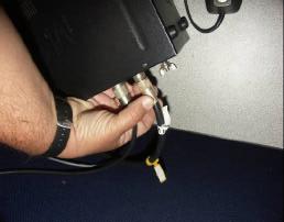 Make sure you ground the center pin of both cables on the ground lug of the radio BEFORE you plug them in to