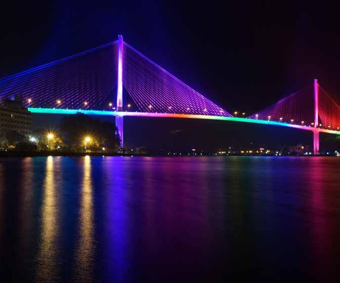 ArchiPoint Showcase Example 5 Enhancing the Beauty of an Iconic Bridge Vietnam s Bai Chay Bridge is the widest cable-stayed, single-plane concrete bridge in the world.