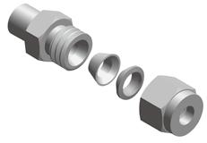 KF rubber hose adaptors are made from stainless steel with a flange at one end and a rubber tubing