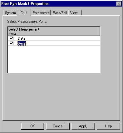 Setting the Properties of a Fast Eye Mask Measurement How to Select the Ports to be Measured How to Select the Ports to be Measured After you have specified the measurement system and the related