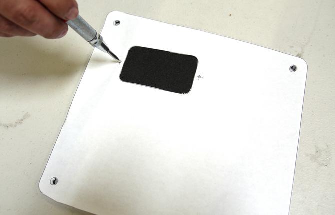 Make sure the mounting holes line up and use a scribing