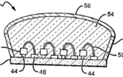 CREE Key Patent In-depth Analysis 07821023 Patent TITLE : Solid state lighting component(us 07821023) An LED component comprising an array of LED chips mounted on a planar surface of a submount with