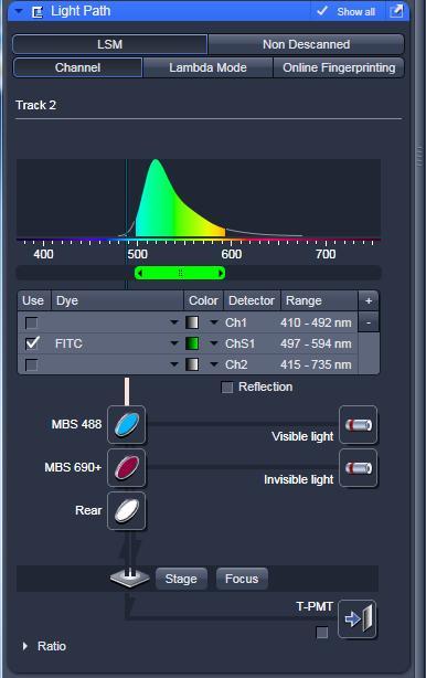 Detectors Acquisition Tab (cont.) Setup Manager (cont.) Light Path (cont.