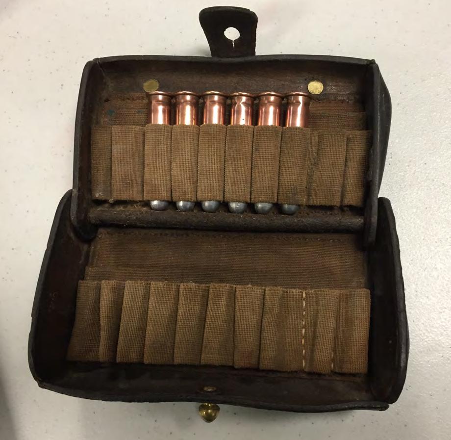 Guy showed his M1874 Cartridge Box made at the Watervliet Arsenal that he inherited from his father.
