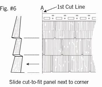Using your right hand, temporarily position the first cut panel on the starter strip about 3 from the left edge of the wall.