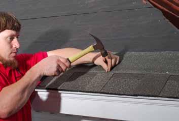 Use (4) 3/4 roofing nails and attach to roof through shingle at