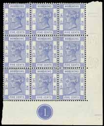 noted for accuracy). S.G. 35a cat. 450. HK$ 3,000-4,000 Ex 3059 3059 1882-96 watermark crown CA 2c. to 30c. basic set of eight (including 10c. dull mauve and 10c.