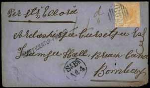 3317 1871 (29 Nov.) Carlowitz & Co., China envelope to Genoa, Italy (4.1.72) via Brindisi
