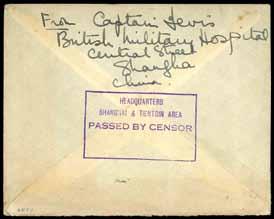 censored outside Hong Kong) including 1939 airmail envelope from U.S.A. to Shanghai, redirected to Cairo and returned via Hong Kong with its Retour h.s. and Returned Letter Office c.d.s., and outgoing mail with military censorship including censor nos.
