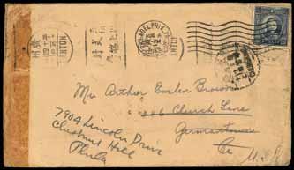 3388 Japanese Occupation 3386 Returned and Detained Mail : 1941 (Nov.) airmail envelopes (3) from Kiangsi (2) and Kwangsi to U.S.A. bearing various Dr.