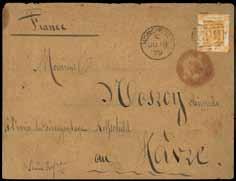 usage; also 1894 envelope to Kiel, Germany (6.3) bearing Germany Eagle 20pf.