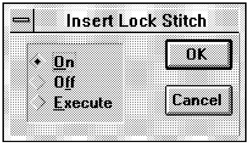6-8 Initiate A Digitizing Session Lock Stitch - Causes the Insert Lock