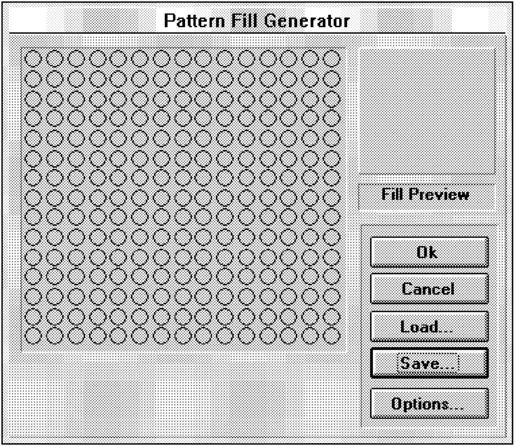 Figure 6-22 Click on the appropriate radio buttons in the 15 by 15 bitmap array of the dialog box to shade those buttons and create a pattern to have repeated in the fill area.