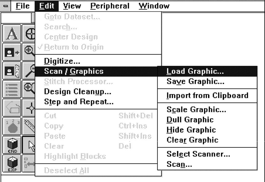 Graphic Load 7-3 1. In the EDS III Application window click on File in the menu bar and then click on New in the drop down menu. If already in a Layout window go to step 2 