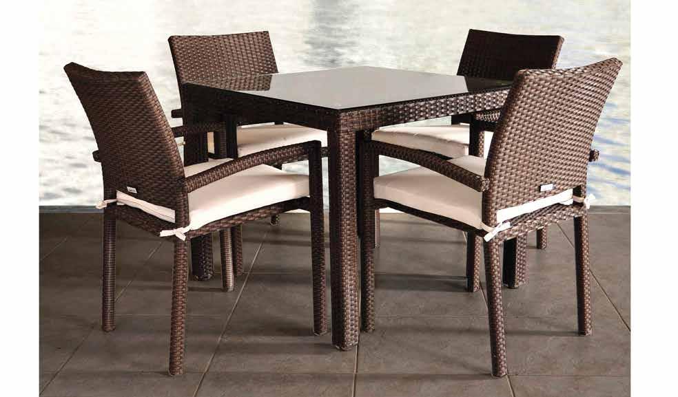 SYNTHETIC WICKER WITH ALUMINUM FRAME LIBERTY SQUARE SMALL TABLE WITH LIBERTY ARMCHAIR. SYNTHETIC WICKER WITH ALUMINUM FRAME.