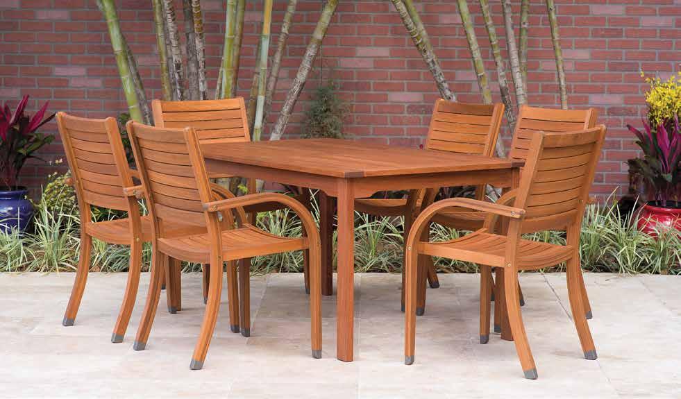 MILANO RECTANGULAR TABLE WITH CATALINA ARMCHAIRS.