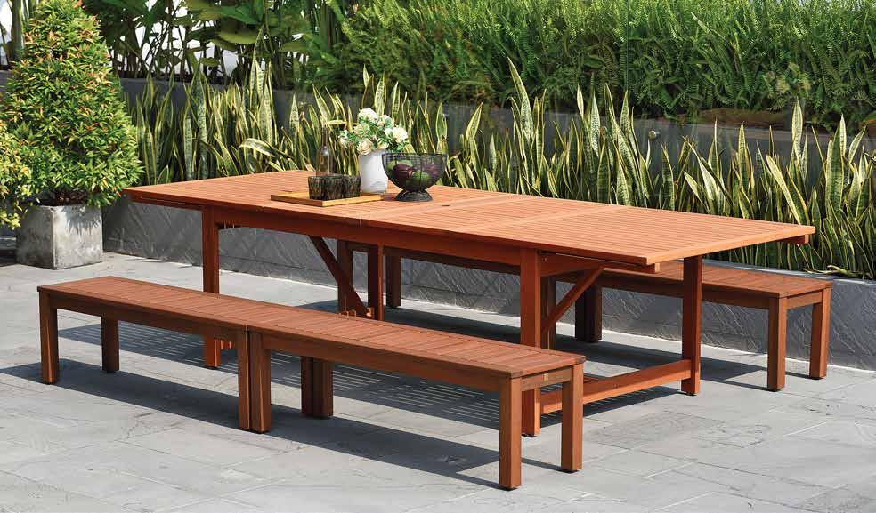 Sling Brown Sling RICHFIELD BENCHES WITH LEYLAND EXTENDABLE TABLE.