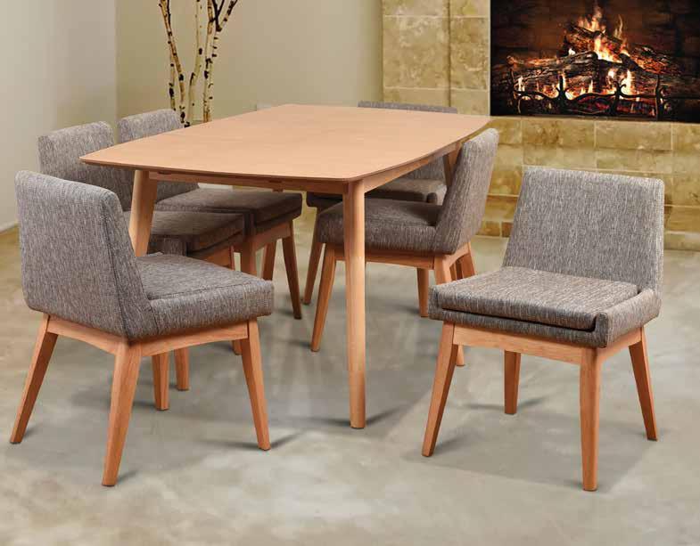 OVAL EXTENDABLE TABLE FREDERICK WITH CHARLOTTE CHAIRS DINING SET. MALASYAN OAK.