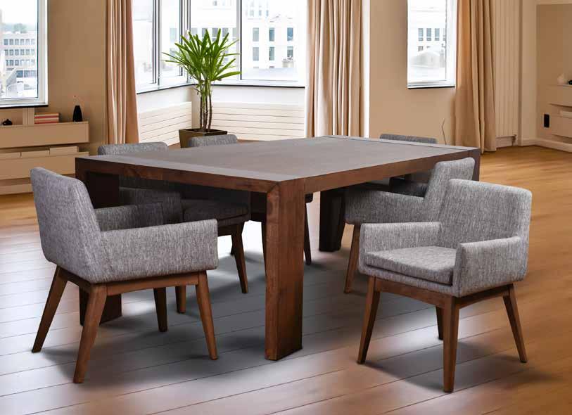 CLARKSON TABLE FREDERICK WITH CHARLOTTE CHAIRS DINING SET. MALASYAN OAK.
