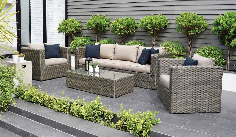 MUSTANG 5 PIECE CONVERSATION SET. SYNTHETIC WICKER WITH ALUMINUM FRAME.