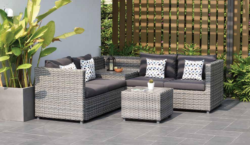 SYNTHETIC WICKER WITH ALUMINUM FRAME.