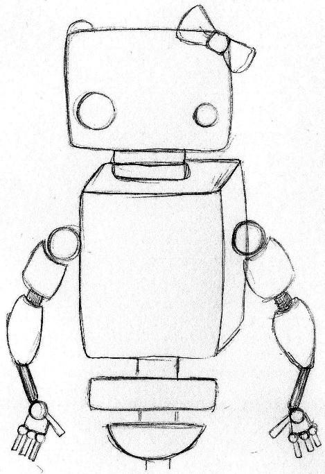 Step 2: As Rosie is a female robot, we add a bow onto her head.