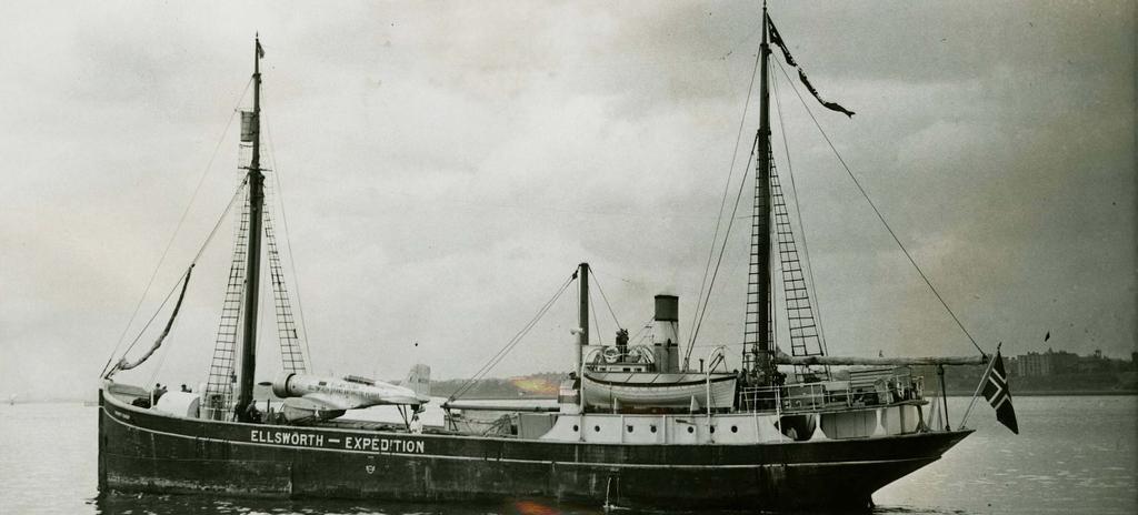 Ellsworth's Antarctica ship (Wyatt Earp) and airplane (Polar Star), Dunedin, 1933-34.