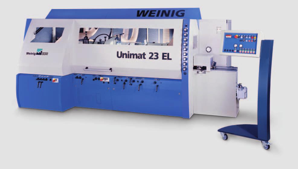 6 7 WEINIG Unimat 23 EL: The strongest of the Unimat series Large and small batches the ideal task for the strongest machine of the world s most successful moulder series.