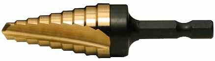 Quick Release 1/4" Hex Shank Specialty Tools - Step Drills, Pilot Drills TYPE 78-AG 3-FLATTED SHANK Hole No.