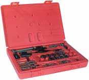 1 each pipe tap size: 1/8-27. T-Handle tap wrenches: 0-1/4 & 3/1-1/2, straight handle tap wrench: #4-1/2, die stock, screw pitch gauge & screw driver. Supplied in sturdy red plastic case.