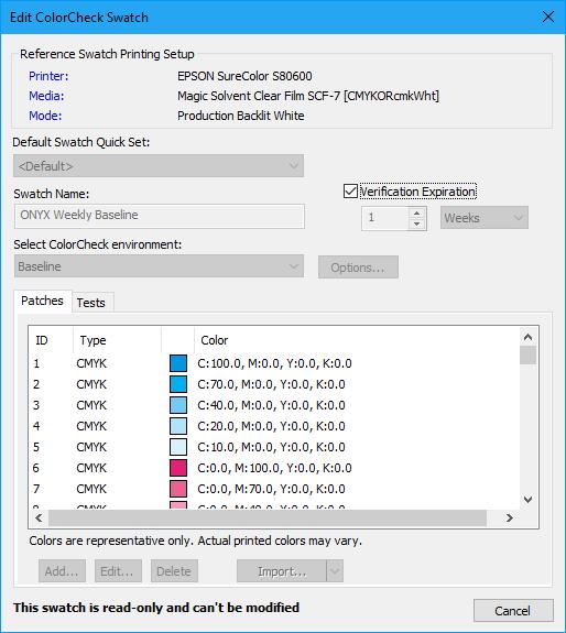 4. ClrCheck Overview 4.1. Intrductin Onyx ClrCheck Reference Guide The ClrCheck cnfiguratin manager can be used t create, manage and print ClrCheck swatches.
