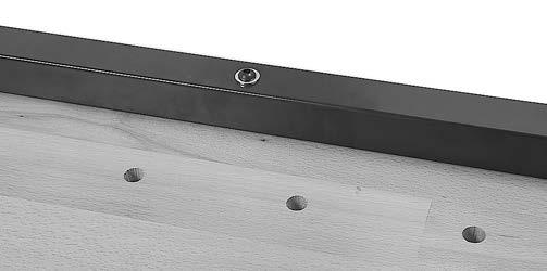 .. 1 Hex Wrench 2.5mm... 1 Assembly 1. Lay workbench top upside-down on a protected surface, such as cardboard or a blanket. Note: Bottom-side of workbench top has threaded holes. 2. Attach each end frame to workbench top with (2) M-1.