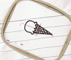 When hooping each design; use the smallest hoop possible for that design, and make sure to match the crosshairs of the design to the crosshairs