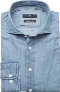 no: 1736* Tailored fit shirt in real indigo denim twill with button down collar.